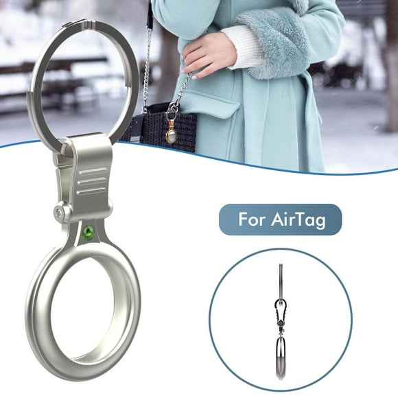 Estuche De Metal Con Llavero Estuche Protector Portátil Resistente A Los Arañazos Compatible Con Airtags Bluetooth Tracker Funda Protectora De Piel Cateissary EL017634-05