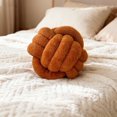 thumbnail image 2 of Knot Pillow Ball Plush - Decorative Throw Pillows for Bed Stress Relief, Round Knot Cushion for Sofa Decor Pet Toy, Brown 8 Inch, 2 of 7