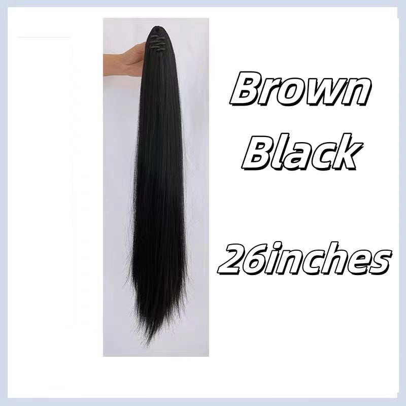 Synthetic Wig, ponytail clip, extra long temperament, natural long hair, ultra light and high ponytail, long straight hair