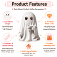 thumbnail image 3 of Cute Halloween Ghost Figurine, White Ghost Statue with Coffee Cup Design, Funny Tabletop Decor for Home, Shelf, Desk, Party and Holiday Decoration, 3 of 7