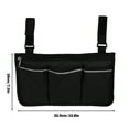thumbnail image 2 of Wheelchair Armrest Pouch Organizer Wheelchair Side Bag with 3 Pockets for Electric Wheelchairs Scooter Walker Accessories, Black, 2 of 8