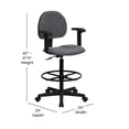 thumbnail image 3 of Scranton & Co Patterned Ergonomic Drafting Chair with Arms in Gray, 3 of 7