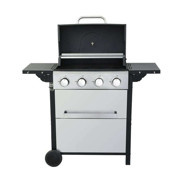 BOFANG 4-Burner Stainless Steel Propane Grill with Enamel Grids