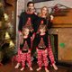 thumbnail image 2 of Family Matching Pajamas Sets Black Long Sleeve Christmas Tree Print Tops + Letter Print Pants Autumn Home Sleep Wear Clothes, 2 of 3