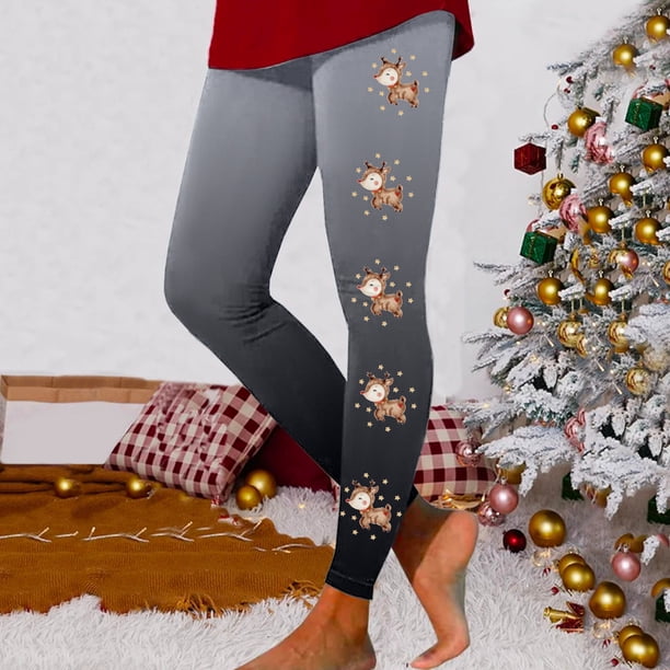 WILLBEST Leggings con Estampado Navideño para Mujer, Pantalones de Yoga de Cintura Alta para Entrenamiento Y Fitness, Tela Suave, Elástica Y Cómoda. Extra Grande