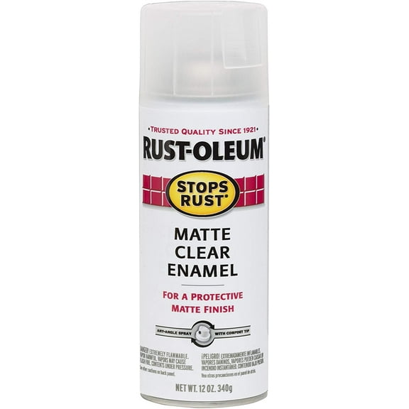 Rust-Oleum Stops Rust Spray Paint Matte Clear - Durable Exterior Finish - 12 fl oz