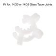 thumbnail image 2 of Uxcell Plastic Mounting Clamp Lab Joint Clip for 14/20 or 14/35 Glass Taper Joints White 5 Pack, 2 of 5