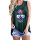 thumbnail image 2 of Playeras,Blusas y Tops,Ropa para Mujer Cropped Tank Top Camiseta sin mangas con cuello redondo y estampado de piña colorida para mujer (Green, S), 2 of 4