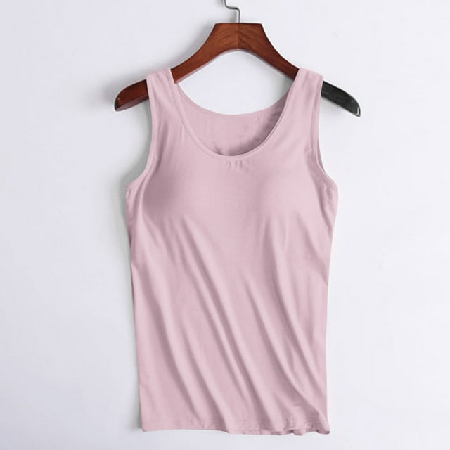 UPPADA Womens Tank Tops with Built In Bra Adjustable Spaghetti Strap Cami Sleeveless Summer Tops Racerback Workout Tops Yoga Shirt Cotton Undershirt,