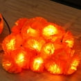thumbnail image 4 of Bfogop LED Marigold Garland Lights 9.8ft 20 LED Artificial Marigold Flowers Home Decor Orange Fairy Curtain Lights Battery Operated for Day of The Dead Party Decoration Diwali Indian Party, 4 of 6