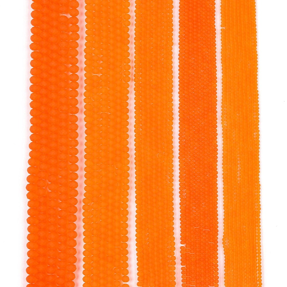 Transparent Glass Beads Strands Faceted Frosted Rondelle Dark Orange 6x4.5mm Hole: 1.4mm about 84~85pcs/strand 41.5~42cm