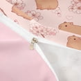 thumbnail image 4 of Erosebridal Kawaii Capybara Queen Duvet Cover Set For Boys Girls,Kids Pink Floral Cherry Blossoms Bedding,3 Pieces,No Comforter,Pink Reversible, 4 of 6