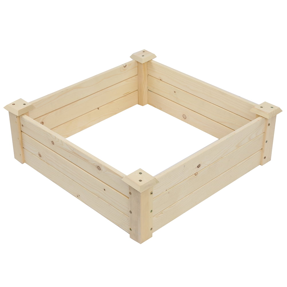 Veryke Raised Garden Bed, Outdoor Wooden Planter Kit Box for Grass, Lawn, Yard