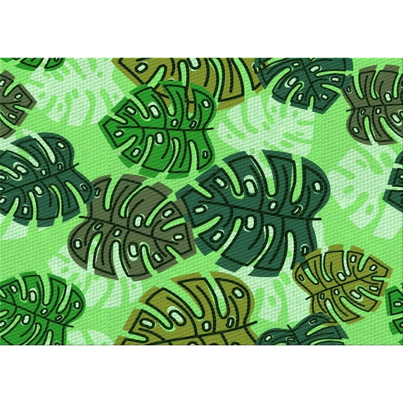 Ahgly Company Machine Washable Indoor Rectangle Transitional Deep Emerald Green Area Rugs, 7' x 10'