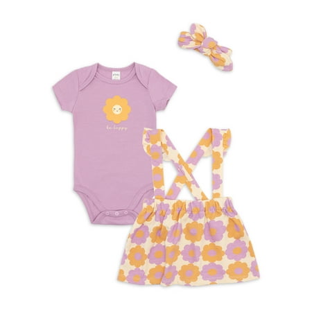 

Petit Lem Baby Girl Skirtall Bodysuit and Headband Outfit Set 3-Piece Sizes 3M-24M