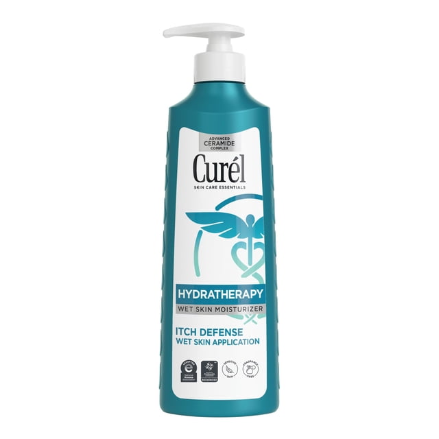 Curel Skincare Hydra Therapy Itch Defense Wet Skin Moisturizer, 12 Ounce