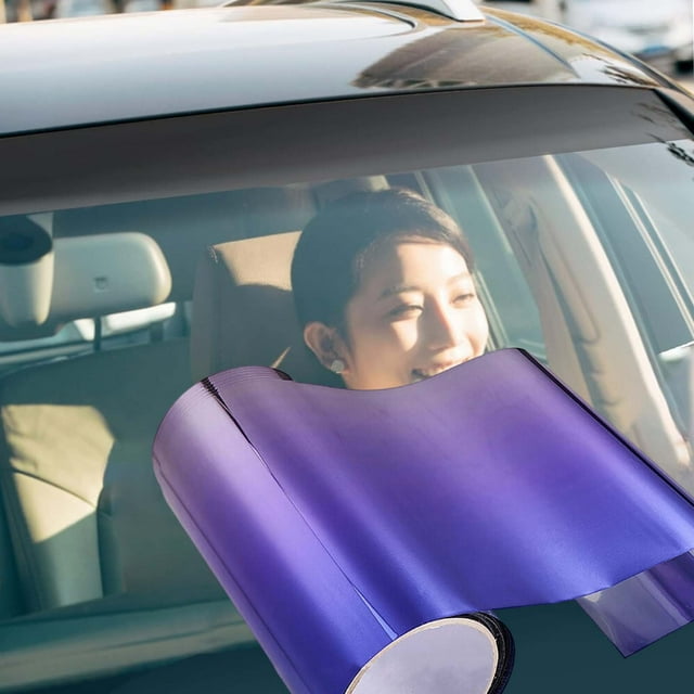 Blue Car Windshield Sun Strip 20X59 Inches Uv Protection Heat Resistant Tint Film For Automotive Glass Sunshade Decorative Sticker Easy Installation 7.87X1.57 Inches