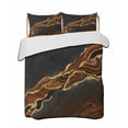 thumbnail image 2 of Brown Marble Twin XL Size Down Alternative Comforter, Lightweight Comforter Quilt Bedding Set with Pillow Shams Gold Abstract Vintage Modern Ombre Art All Seasons Bed Comforter Duvet Insert 68"x98", 2 of 7