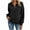 Black, variant on Angala Women Solid Hoodless V Neck Long Sleeve Zippered Pocket Sweatshirt Cozy Breathable Women's Hoodie