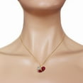 thumbnail image 3 of Galaxy Gold 14K Solid Yellow Gold 16" Modern Heart Necklace with 5.36 CT Natural Diamonds and Rubies, 14"-24" Sizes, July Birthstone, Symbol of Passion, 3 of 3