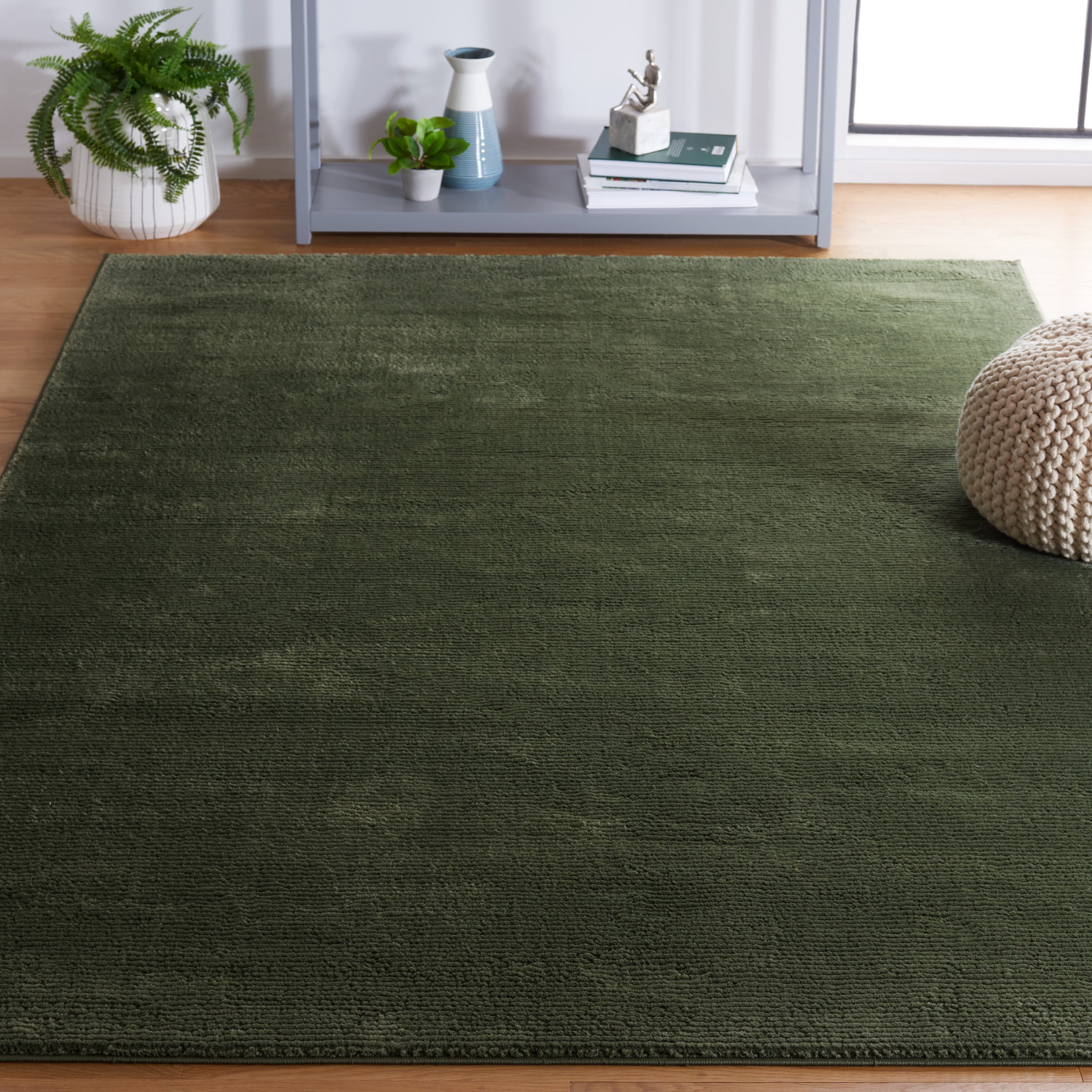 SAFAVIEH Revive Hyram Solid Polyester Area Rug, Green, 8' x 10'