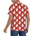 thumbnail image 2 of Lsque Fire Symbols Pattern Mens Polo Golf Shirts Funny Graphics Shorts Sleeve Button Shirts Baseball T-shirt-3X-Large, 2 of 7