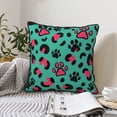 thumbnail image 2 of DouZhe Velvet Decorative Throw Pillow Covers Set of 2, Soft Square Cushion Cover with Invisible Zipper Leopard Dog Paw Camo Printing, 20"x20", 2 of 7