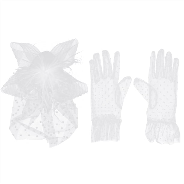 1 juego de elegantes guantes y sombreros para fiestas de baile, tocados únicos para mujer