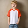 thumbnail image 2 of TOWED22 Boys Short Sleeve T Shirts Kids Summer Crewneck Solid Color/Graphic Print Tops Fashion Tees 5-14 Years(Orange,9-10 Y), 2 of 8