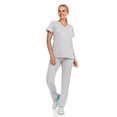 thumbnail image 4 of Hey Collection Womens Stretch Colorful Cargo Mock Neck Scrubs Set, Medical Nursing Tops with Four Pocket Scrubs Straight Leg Pants, 4 of 5