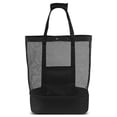 thumbnail image 2 of Malla Bolsa de playa con correas de hombro Netificación Tote Reutilizable Picnic Handbag Toddler Toy Storage Carrier Supplies Supplies Organizador Negro Eigraketly OD011035-01B, 2 of 7