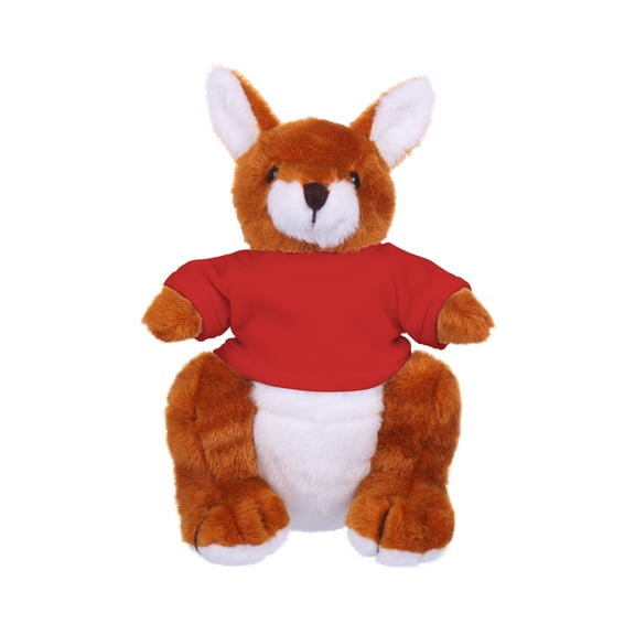 Plushland 8 Inch Floppy Kangaroo with Tee Plush Stuffed Animal Personalized Gift - Custom Text on Shirt - Great Present for Mothers Day, Valentine Day, Graduation Day, Birthday