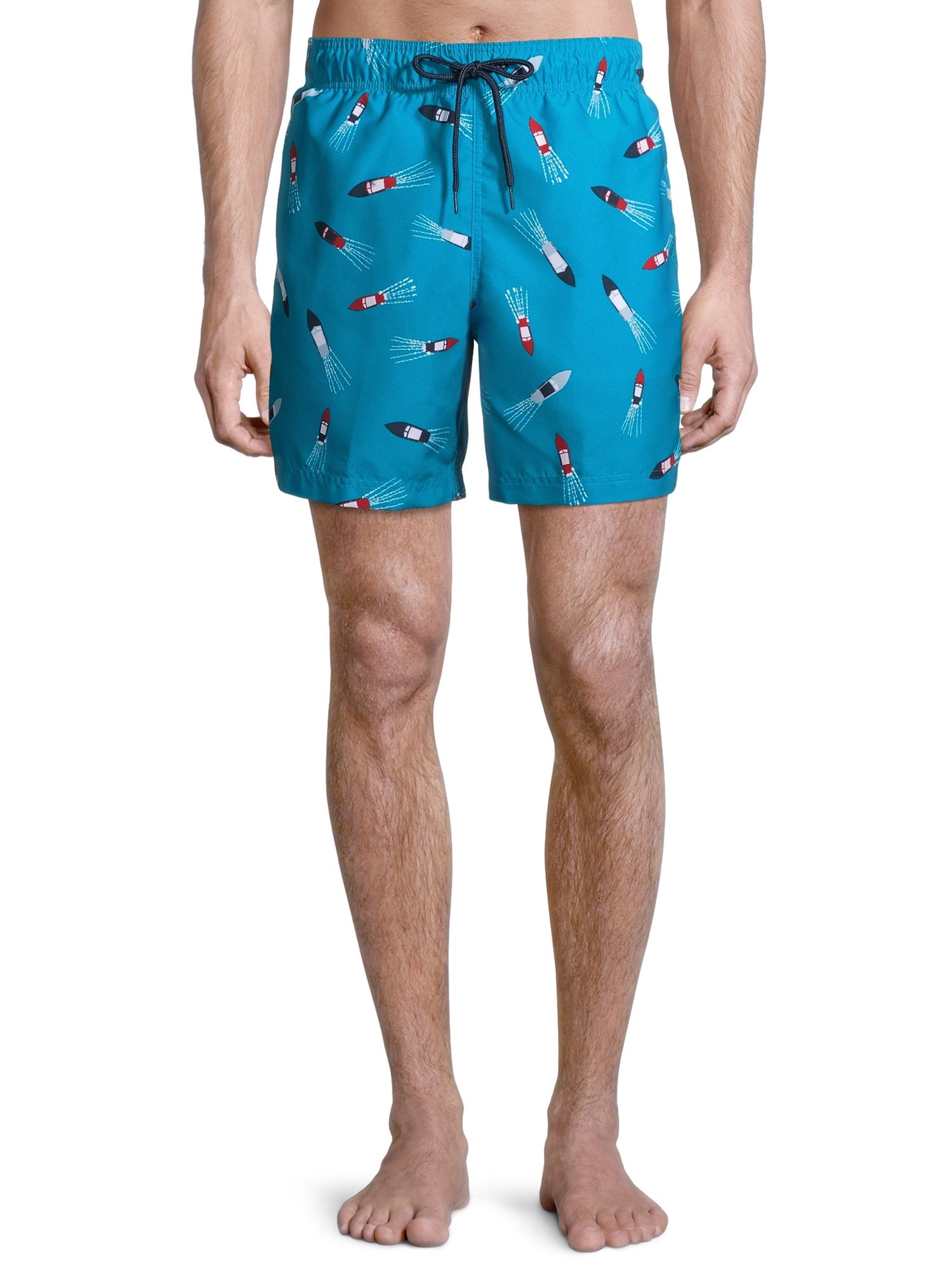 Men's and Big Men's 6" Patriotic Regatta Swim Trunks