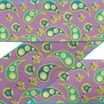 thumbnail image 1 of IBA Indianbeautifulart Purple Floral & Paisley Ribbon&nbsp;Trim&nbsp;Tape Fabric Laces For Crafts Printed Dupion&nbsp;Trim&nbsp;By 9 Yard Sewing Accessories 4 Inches, 1 of 1