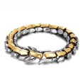 thumbnail image 1 of 21cm Pulsera de cabeza de dragón, pulsera de hueso de dragón, cadena curva, brazalete, joyería para hombres, 1 of 5