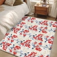 thumbnail image 4 of 3'x5' Area Rugs, Red Flowers Indoor Outdoor Area Rug for Living Room Bedroom, Country Spring Botanical Floral Leaves Herbs Washable Bathroom Rugs Kitchen Floor Carpet Mats Home Decor Aesthetic, 4 of 8