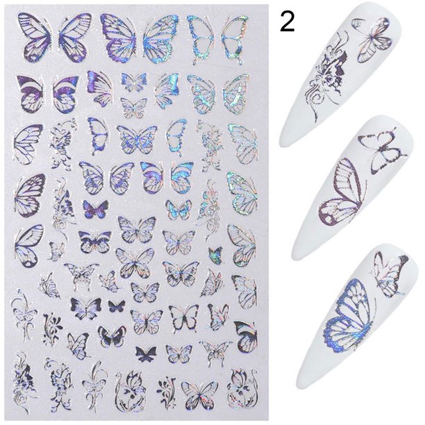 Calcomanía para uñas en forma de Mariposa, accesorios de manicura, bricolaje, manicura, uñas, salón