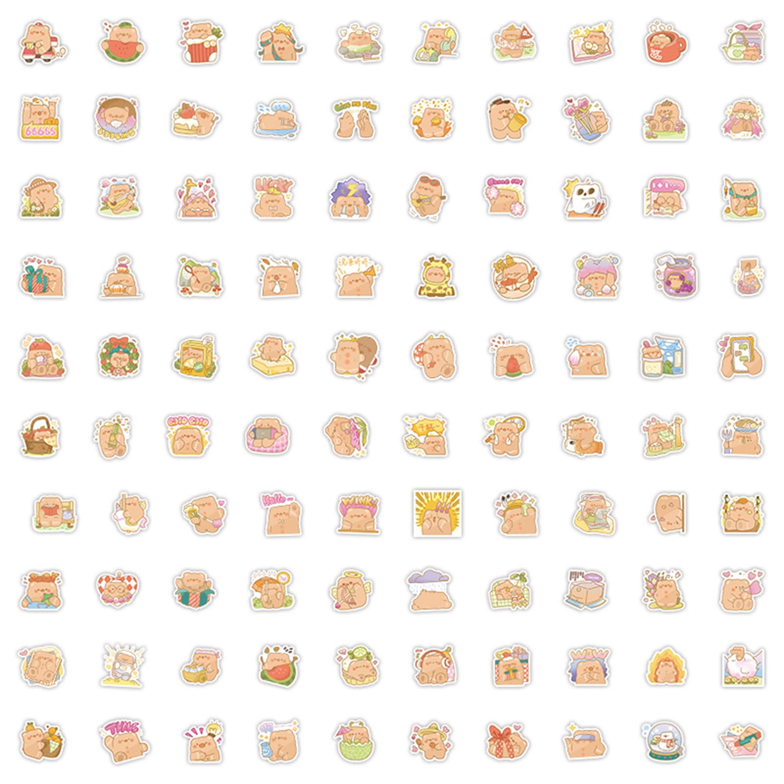 Trayknick 100PCS Cartoon Bear Stickers - Lovely Animal Decals for