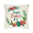 thumbnail image 2 of hengsof Easter Pillow Covers 17.72inches Bunny Easter Eggs Throw Pillow Covers Spring Floral Rabbit Decorative Outdoor Pillowcases Cotton Linen Cushion Covers for Couch Sofa Bedroom, 2 of 6