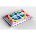 thumbnail image 2 of Ambesonne Hippie Pillow Sham 2 Pack, Peace Love Tie Dye Effect, 36"x20", Multicolor, 2 of 3