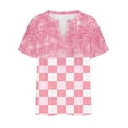 thumbnail image 4 of Plus Tamaño de las Mujeres Blusas, Cuello en V Casual Suelto Manga Corta Superior, Impresión Blusa Poliéster Spandex, 4 of 5