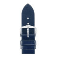 thumbnail image 4 of HIRSCH Diamond Calf Untextured Leather Watch Strap - Blue Band / Silver Buckle - XL - 24mm, 4 of 8