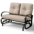 thumbnail image 6 of Topbuy Patio Loveseat Bench Steel Frame Furniture Rocking Bench With Cushions Outdoor, 6 of 9