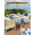 thumbnail image 5 of Outdoor Tablecloth with Umbrella Hole for Patio/Picnic/Party/Camping, Blue Hydrangea Waterproof Table Cloth Rectangle Table Cover Washable, Watercolor Flower Butterfly Leaves Beige (52"x 70"), 5 of 9