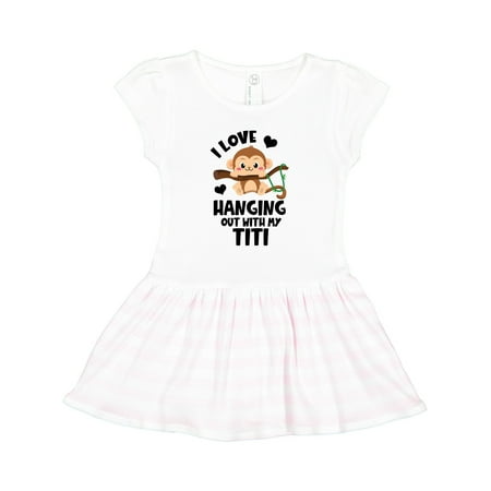 

Inktastic Monkey I Love Hanging out with My Titi Gift Toddler Girl Dress