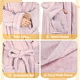 thumbnail image 6 of Tirrinia Women's Plush Soft Robe - Fluffy, Warm, and Fleece Sherpa Shaggy Bathrobe for Ultimate Comfort, Machine Washable, Large Size, Pink, 6 of 7