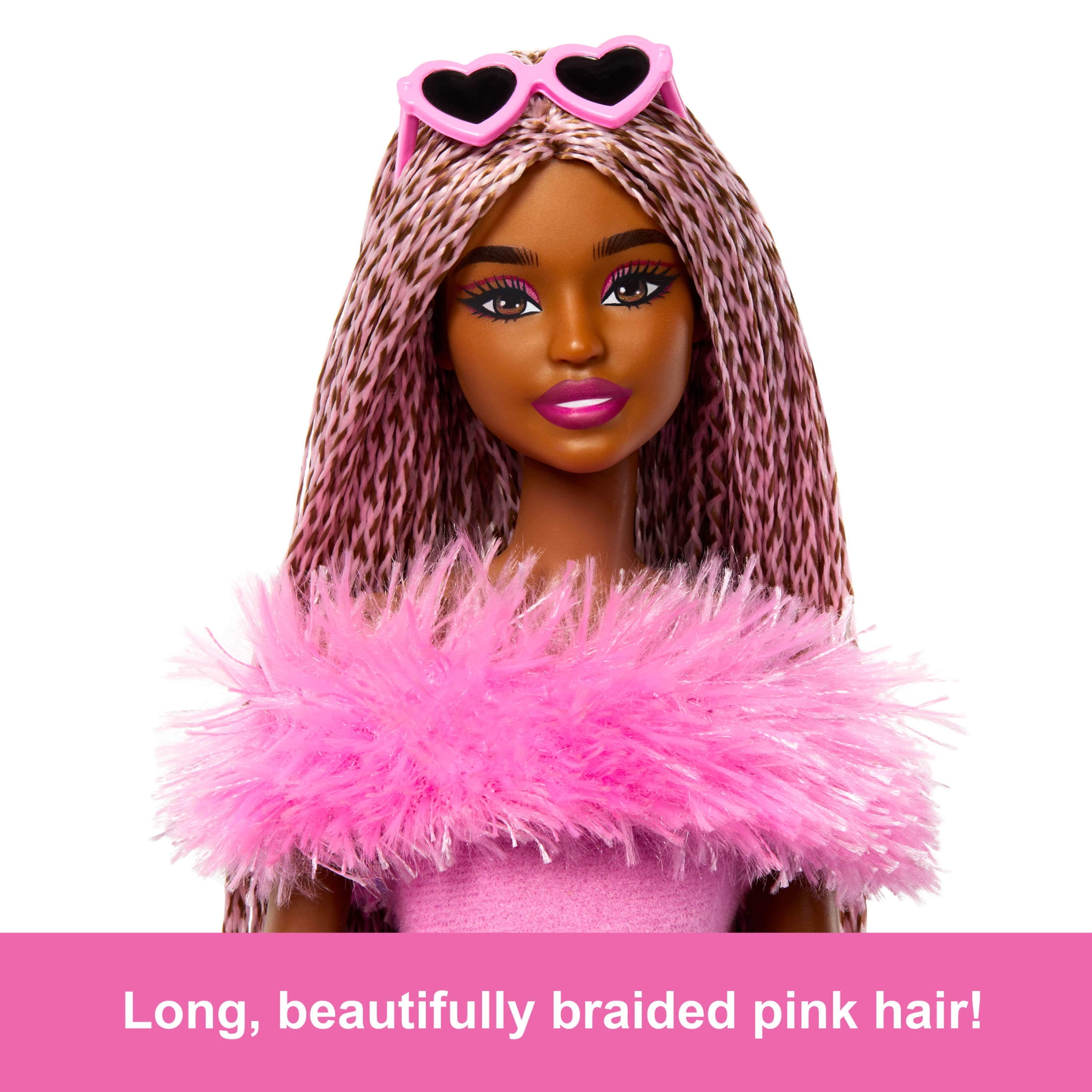 Barbie Deluxe Style Doll #4 in Barbiecore Soft Pink Jumpsuit Outfit, Braids and Fun Accessories