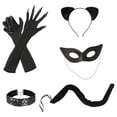thumbnail image 3 of Conjunto de disfraz de negro para mujer, accesorios de disfraz de dibujos animados para fiesta de para Halloween, 3 of 8