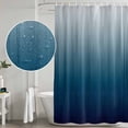 thumbnail image 4 of Navy Blue Ombre Shower Curtain Set - 72" x 78" Washable Bathtub Curtain with 12 Hooks, Contemporary Gradient Abstract Art Waterproof Fabric Stall Shower Curtains for Bathroom/Bathtub Décor, 4 of 6