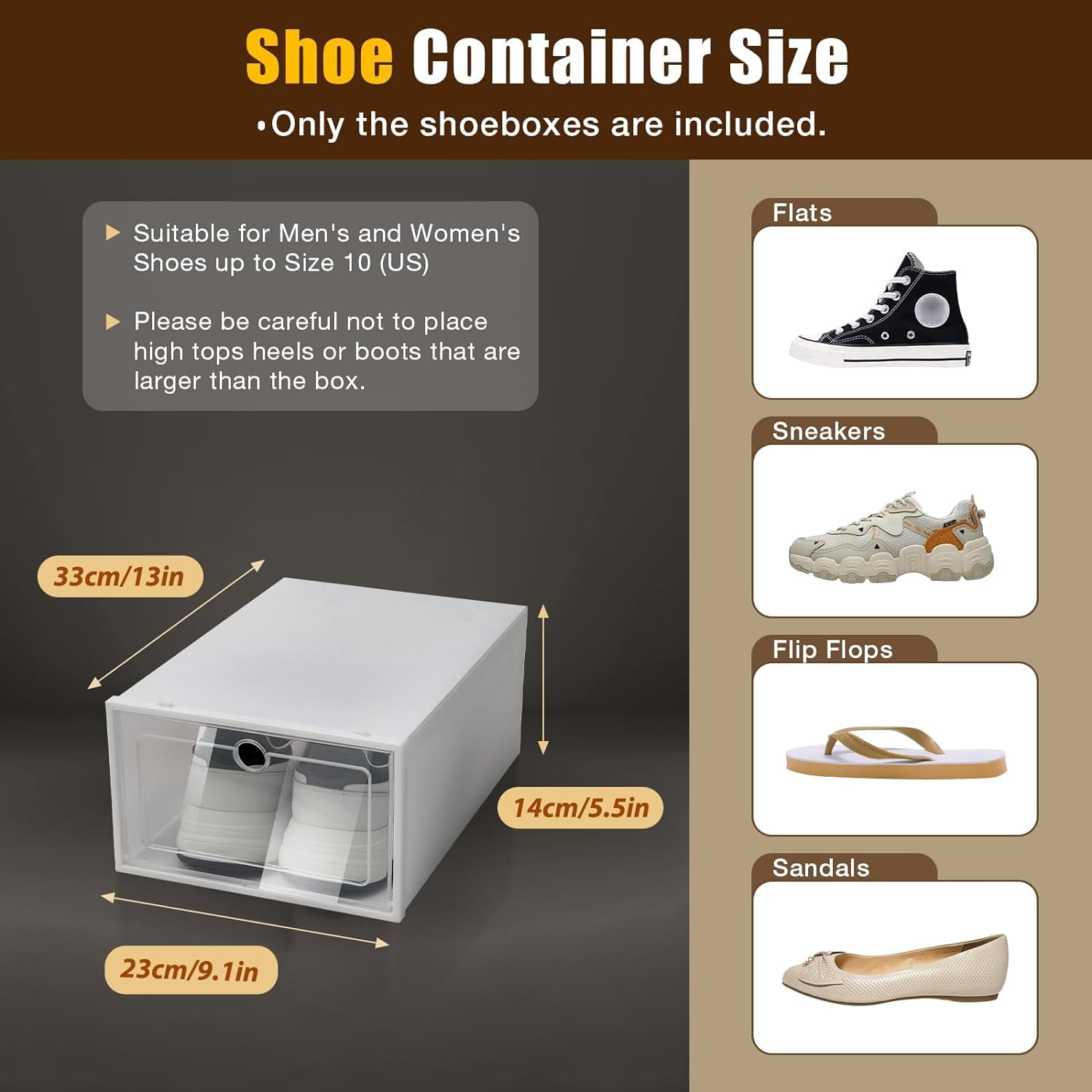 24 Pack Shoe Storage Boxs, Foldable Clear Plastic Shoe Organizer for Closet, Space Saving Stackable Shoe Rack for Entryway, Drop Front, Under Bed